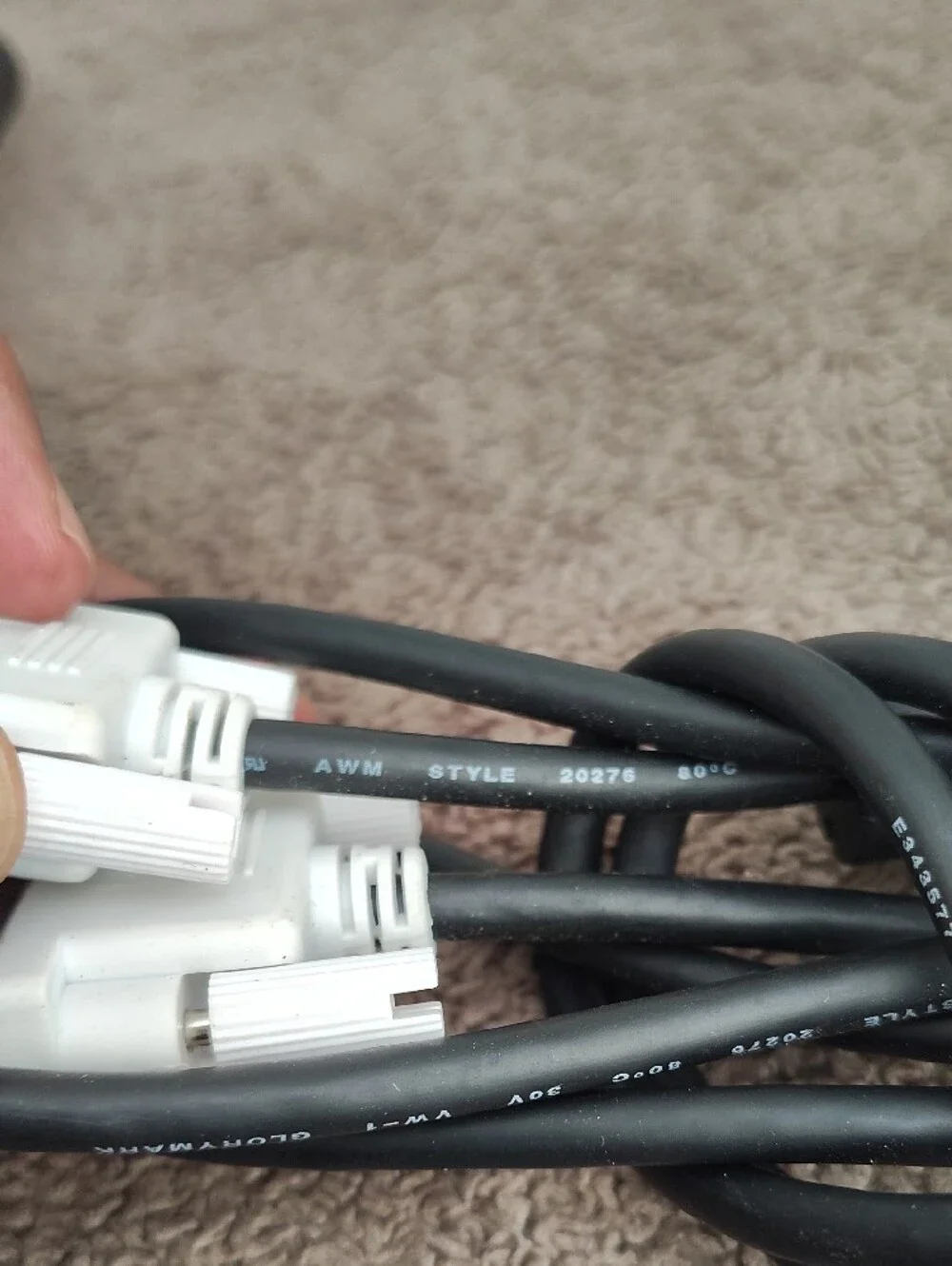 Vintage Computer Monitor Cable Lot (4-Pack) - 2x DVI-D & 2x VGA Cables